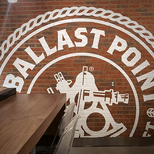 Brewery Graphic Installation on Brick